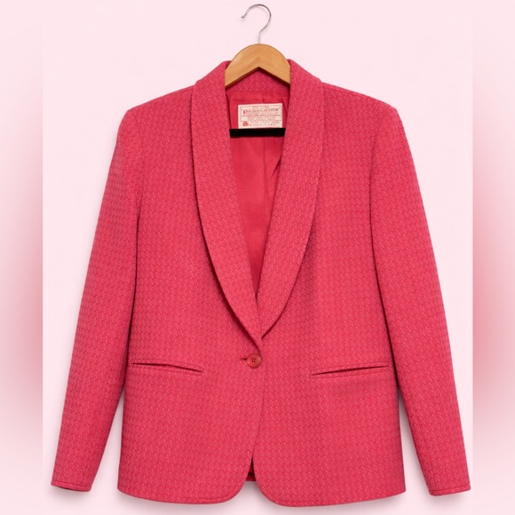 Pendleton Jackets & Blazers - Vintage Pendleton Petite Wool Blazer Barbie Pink Size 6 Made In USA